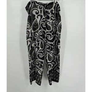 Peppermint Bay Womens‎ Pants Size L Sheer Wide Leg Swirl Print Boho Resort Beach